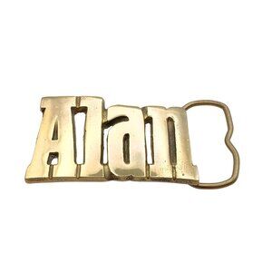 Alan Brass Belt Buckle Vintage Design Western Style
